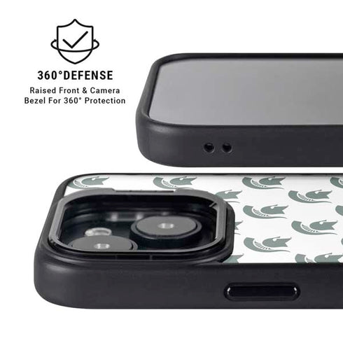 Michigan State University Spartans MSU Split iPhone 15 Kickstand Case